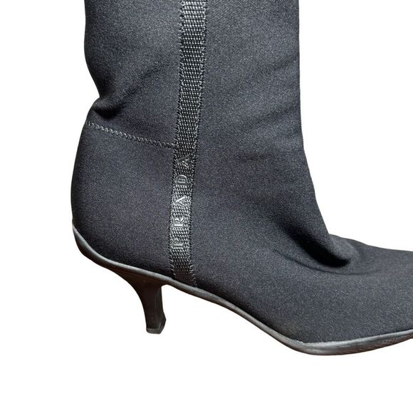 Vintage Prada Black Pumps Minimal 90s Block Heel 37 VTG - Picture 2 of 7